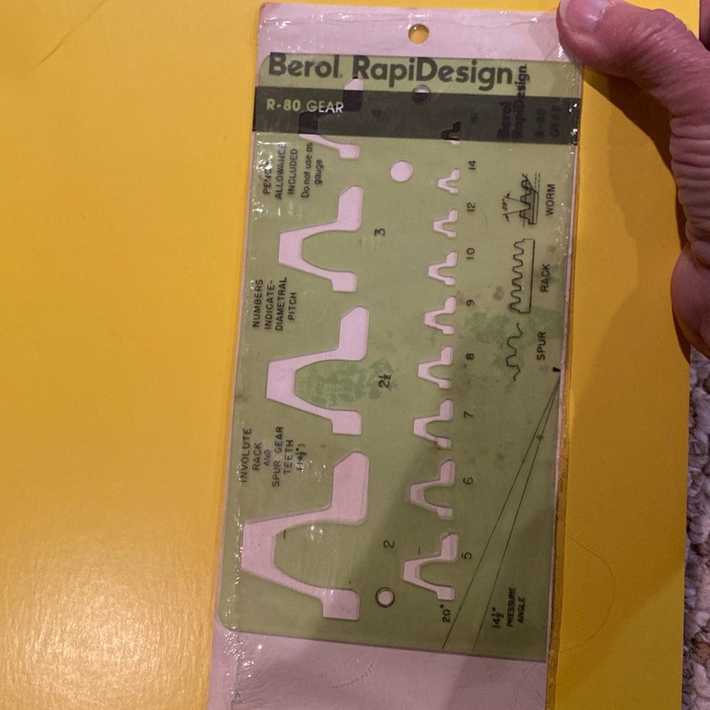 NIP Berol Rapiddesign #R-80 Gear Template